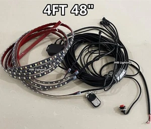 JHB 4PCS 4FT 48" PURE WHITE  Strobe LED Underbody 15.5" Wheel Strips Lights KIT - Picture 1 of 7