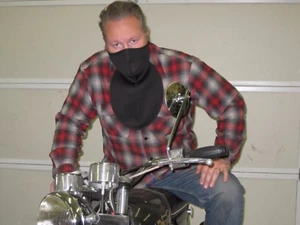Neoprene Black Half Face Mask w Chest Neck cold wind weather shield motorcycle - Picture 1 of 7