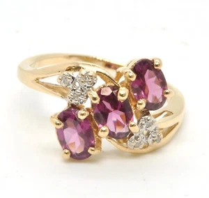 Pietra preziosa tormalina rosa ovale oro giallo 14k accenti diamante - Foto 1 di 7
