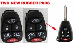 2 LOT New RUBBER PAD Replacement Remote 6BTN Key Jeep Dodge Chrylser M3N5WY72XX - Picture 1 of 1