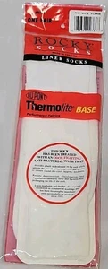 ROCKY SOCKS Liner Socks THERMOLITE BASE One Pair White Size XL Mens 11.5-15 NIP - Picture 1 of 7