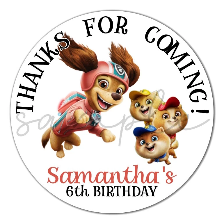 Pegatinas Liberty Junior Cachorros Patrulla Canina para piruletas bolsas de regalos favores de fiesta Foto 1 de 1