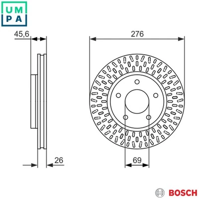 2x BRAKE DISC 0 986 479 783 FOR MITSUBISHI GALANT/FORTIS/VIII/Sportback CEDIA - Image 1 of 4