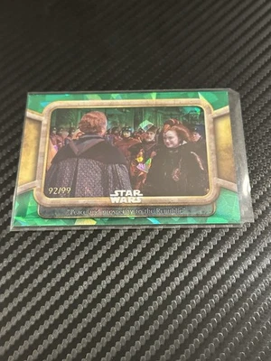 24 Topps safira cromada Star Wars Peace & Prosperity To The Republic verde /99 - Imagem 1 de 2