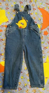 Vintage Seasme Street Big Bird Denim Overall 4T bestickt GVC - Bild 1 von 10