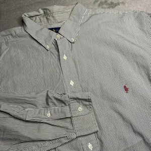 EUC Ralph Lauren Herren 4XLT TALL grün gestreiftes Hemd Pony Langarm klassische Passform - Bild 1 von 8