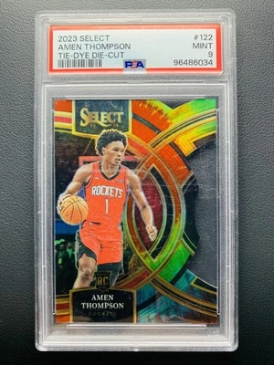 2023-24 Panini Select Amen Thompson #122 RC Rookie Tie-Dye Prizm /25 PSA 9 - image 1 of 2