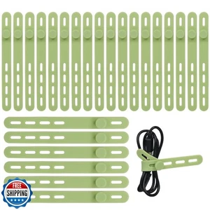 Donruby 24Pcs Silicone Cable Ties - Reusable and Washable with Locking Buckle - Afbeelding 1 van 5