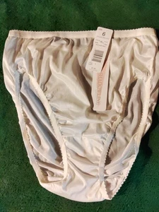 Size 6 ShadowLine Hi-cut panties 100% Nylon w/tags super silky soft - Picture 1 of 3