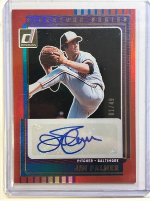 Jim Palmer AUTO # 01/25 Signature Series Rojo 2025 Panini Donruss Autógrafo Salón de la fama Foto 1 de 2