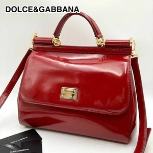 Dolce & Gabbana Sicily Handbag Shoulder bag, red enamel, 2way - Picture 1 of 10