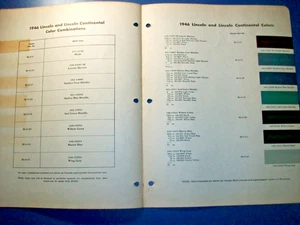 1946 Lincoln & Continental DuPont car auto Paint Chips booklet set- VG - Picture 1 of 2