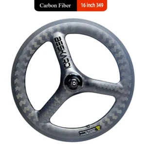 1PCS Folding Bike 16inch 349 3Spokes Front Carbon Wheels C/V/Disc Brake - Picture 1 of 11