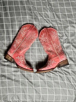 Botas de cuero para mujer Ferrini Bella hechas a mano rojas talla 6 Foto 1 de 4