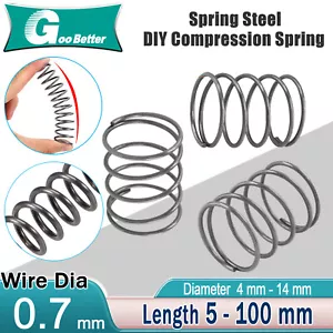 0.7mm Wire Diamete Compression Spring Steel Small Pressure Coil Springs All Size - Picture 1 of 20