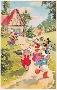 WALT DISNEY - Paperino, I tre porcellini, José Carioca, cartolina - Foto 1 di 2