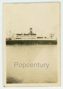 1932 China Photograph Chefoo Harbor Dollar Lines Ship USS Blackhawk TUBBS Photo - Picture 1 of 2