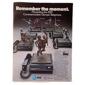 AT&T Los Angeles Olympics Telephone Vintage 1984 Print Ad 8x10.75" 80s - Picture 1 of 1