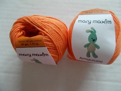 Mary Maxim Amigurumi cotton blend yarn, Orange, lot of 2 (142 yds each) - Image 1 of 2