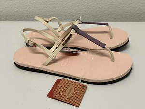 Havaianas Women's Size 10.5 You Rio Sandal Ballet Rose Ankle Strap New with Tags - Picture 1 of 10