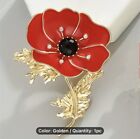 Elegant Remembrance Poppyy Red Flower Lapel Pin Brooch Badge UK SELLER