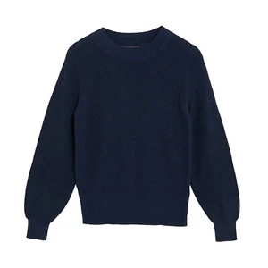 New Womens Jumper Plus Size 22 24 Crew Neck Navy Sweater Pullover Top With Wool - Picture 1 of 1
