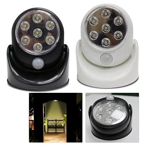 Lámpara de seguridad de jardín interior exterior sensor de movimiento batería luces nocturnas 7 LED - Imagen 1 de 23
