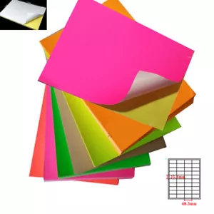 Office Color Paper A4 Self Adhesive Cut Sheet Label Inkjet Laser Print Paper Lot - Picture 1 of 41