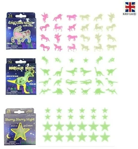 GLOW IN THE DARK STICKERS Ceiling Wall Girls Boys Room Decor Party Bag Filler UK - Picture 1 of 18