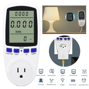 LCD Digital Plug-in Electricity Power Usage Consumption Meter Energy Monitor - Picture 1 of 11
