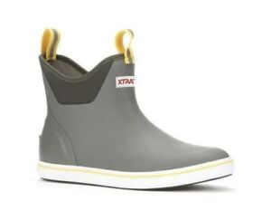 Xtratuf Men's 6 Inch Ankle Deck Boot - Gray/Yellow Size 7
