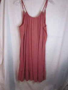 Kona Sol Swimsuit Cover Up Dress Cotton Gauze Midi Length Rust Red XL (16-18) - Picture 1 of 9