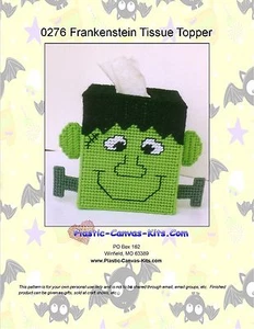 Halloween Frankenstein Tissue Topper-Plastic Canvas Pattern or Kit - Picture 1 of 1