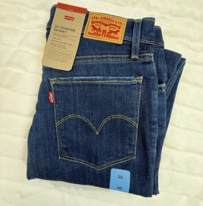 Levis Jeans Women 30x30 Blue Denim 311 Shaping Skinny Stretch Tummy Panel Casual - Picture 1 of 13