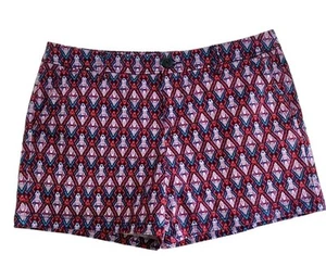Liz Claiborne Classic Twill Chino  Tahitian Tribal  Red Purple Shorts ~ 6 M3020 - Picture 1 of 13