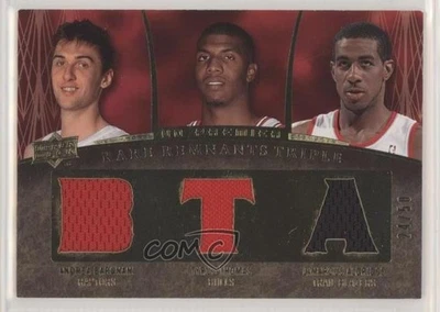 2007-08 UD Premier Rare Remnants Triple Gold /50 Andrea Bargnani Tyrus Thomas - Image 1 of 2