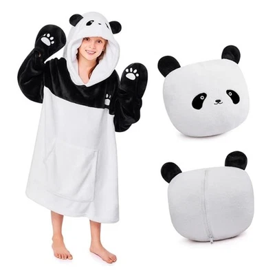 Panda Manta Usable Sudadera con Capucha Suave Sherpa Juvenil TALLA ÚNICA Foto 1 de 4