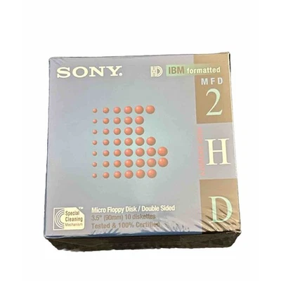 Paquete de 10 disquetes de alta densidad Sony MF2HD 1,44 MB computadora sellada de fábrica  Foto 1 de 4
