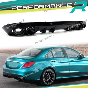 C43 Look difusor trasero embellecedores escape mercedes w205 s205 serie. Avantgarde - Imagen 1 de 13
