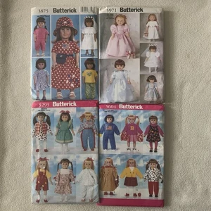 Butterick 18” Doll Pattern Lot 3875 5971 5295 5604 American Girl OG UNCUT - Picture 1 of 12