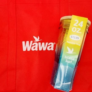 NUEVO 2024 Vaso Wawa con Juego de Pajitas Reutilizables 24 OZ Verano Playa Taza Isla Surf - Imagen 1 de 5