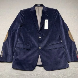 NUEVO Blazer Saddlebred Para Hombres 38 R Azul Pana Algodón Dos Botones Azul Marino - Imagen 1 de 15