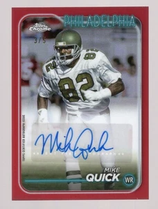 MIKE QUICK 2024 TOPPS CHROME VARIATION RED REFRACTOR AUTO #3/5 **EAGLES** - Picture 1 of 2