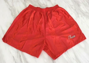 Puma Red Shiny Football Running Nylon 80s Short Racing Sports 90s Vintage M - Picture 1 of 6