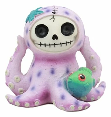 Estatuilla esqueleto pulpo púrpura pulpo pulpo pulpo Ebros Furrybones 2,5" H Foto 1 de 4
