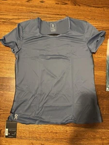 On Cloud Performance T- Shirt Lightweight-Women's Size L Cerulean/blk New - Picture 1 of 5