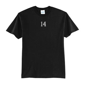 NUMBER 14-T-SHIRT-NEW-SPORTS-FOOTBALL-BASEBALL-HOCKEY-BASKETBALL-LOW PROFILE - Picture 1 of 1