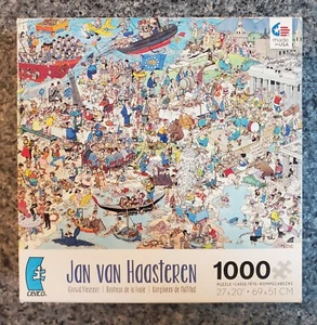 HTF Crowd Pleasers Jan van Haasteren UNITED EUROPE 1000 piece puzzle COMPLETE - Picture 1 of 6