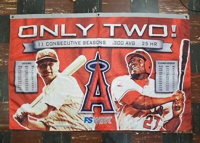 Commemorative Banner Los Angeles Angels, Only Two! Vlad Guerrero Lou Gehrig SGA - Image 1 of 4