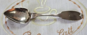 COIN SILVER COFFEE or SUGAR SPOON / W. BLYNN, COLUMBUS OHIO 1850'S/ MONO "LOHR" - Picture 1 of 3